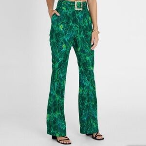 Aqua Blu Australia Victoria Hummingbird Belted Flared Pants Size Small High Rise